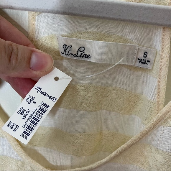 NWT Madewell Hi-Line lace striped cami tank top S - Picture 4 of 5